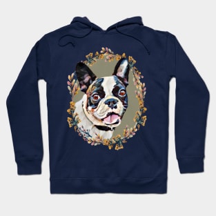 Boston Terrier - Floral Hoodie